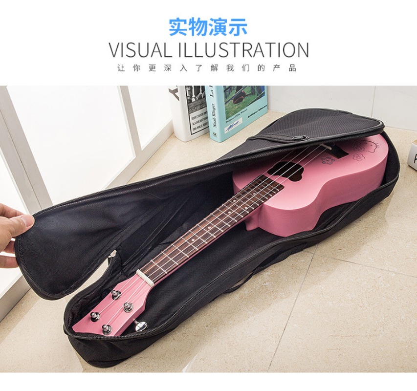 Case Guitar Gig Bag - Padded Ukulele Case Bag with Thick