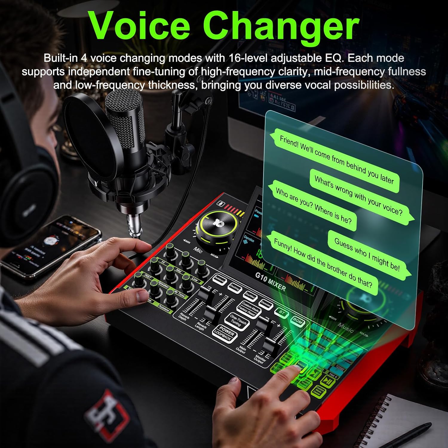Audio Music Voice Changer - Tenlamp G10 Live Streaming Audio Interface