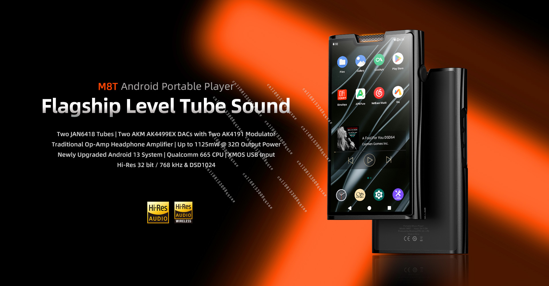 Audio Player With Youtube Music - M8T Flagship Tube Android Portable HIFI