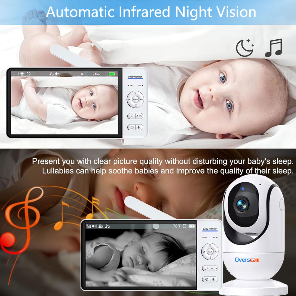 7.0 Inch Screen Baby Monitor 5 - đánh giá và giá Audio Detect Music