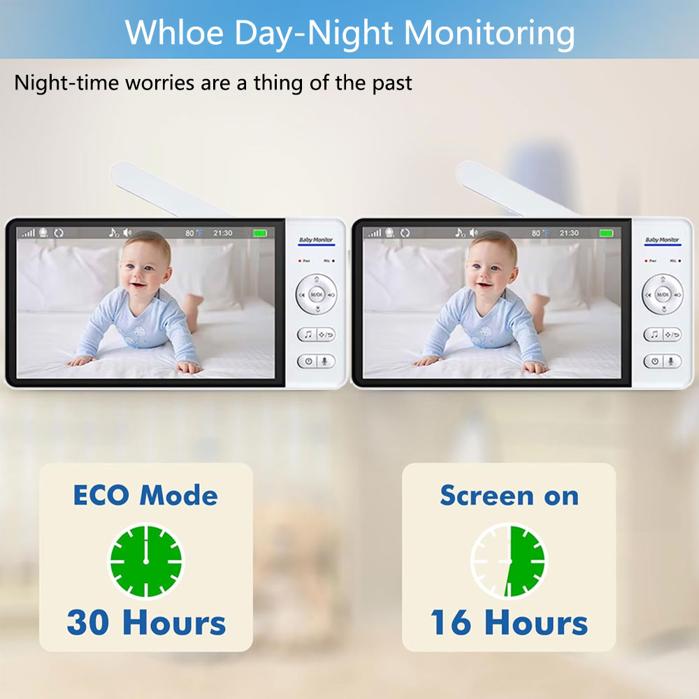 7.0 Inch Screen Baby Monitor 5 - đánh giá và giá Audio Detect Music