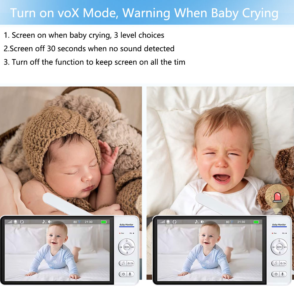 7.0 Inch Screen Baby Monitor 5 - đánh giá và giá Audio Detect Music