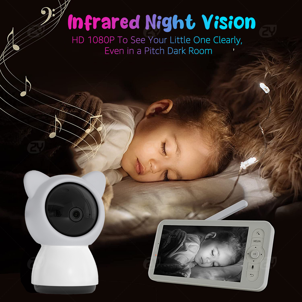 2K/3MP 5-inch Wireless Baby Mo - đánh giá và giá Audio Detect Music