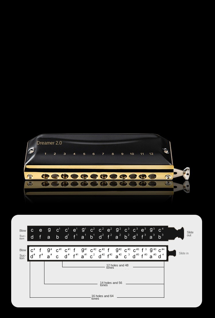 EASTTOP Dreamer 2.0 version 12 - đánh giá và giá Harmonica 10 Hole