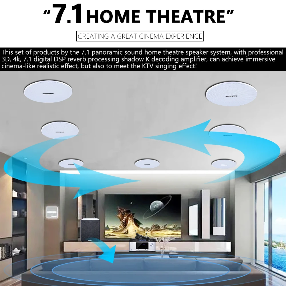 7.1 Home Theater Ceiling Speak - đánh giá và giá Audio Music In Background