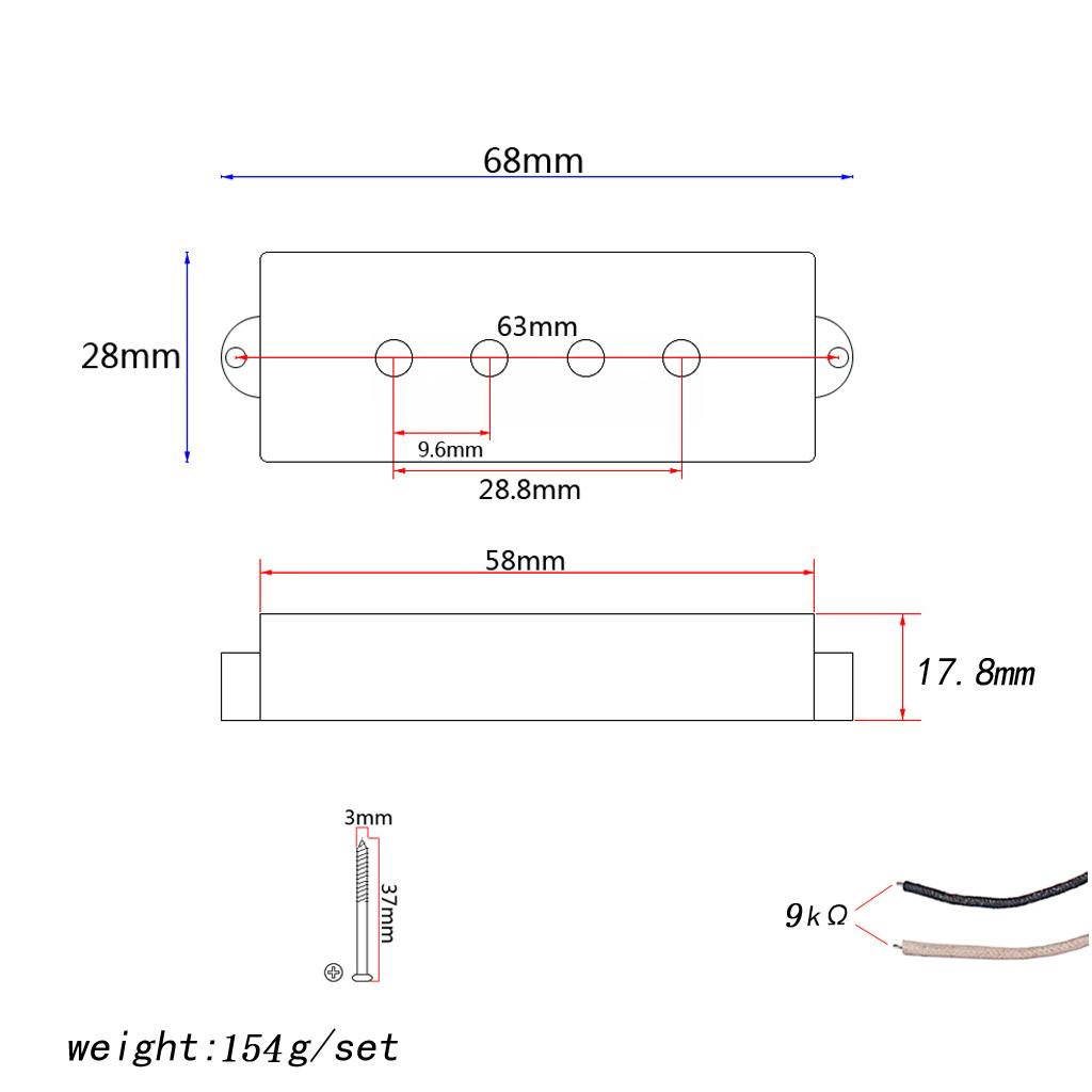 Bass Guitar Pickup Neck Bridge - đánh giá và giá Bass Guitar Strings