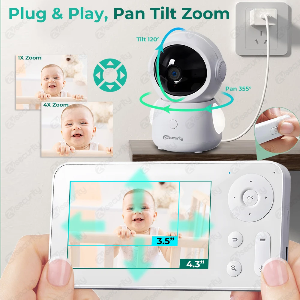 2K WiFi Baby Monitor with Scre - đánh giá và giá Audio Detect Music