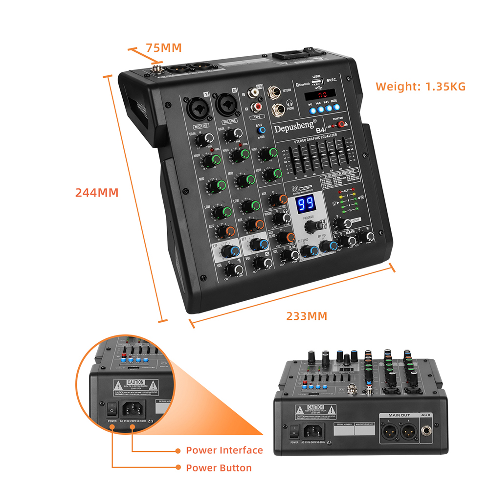 4 Channel Audio Mixer Audio In - đánh giá và giá Audio Mixer 4 Channel