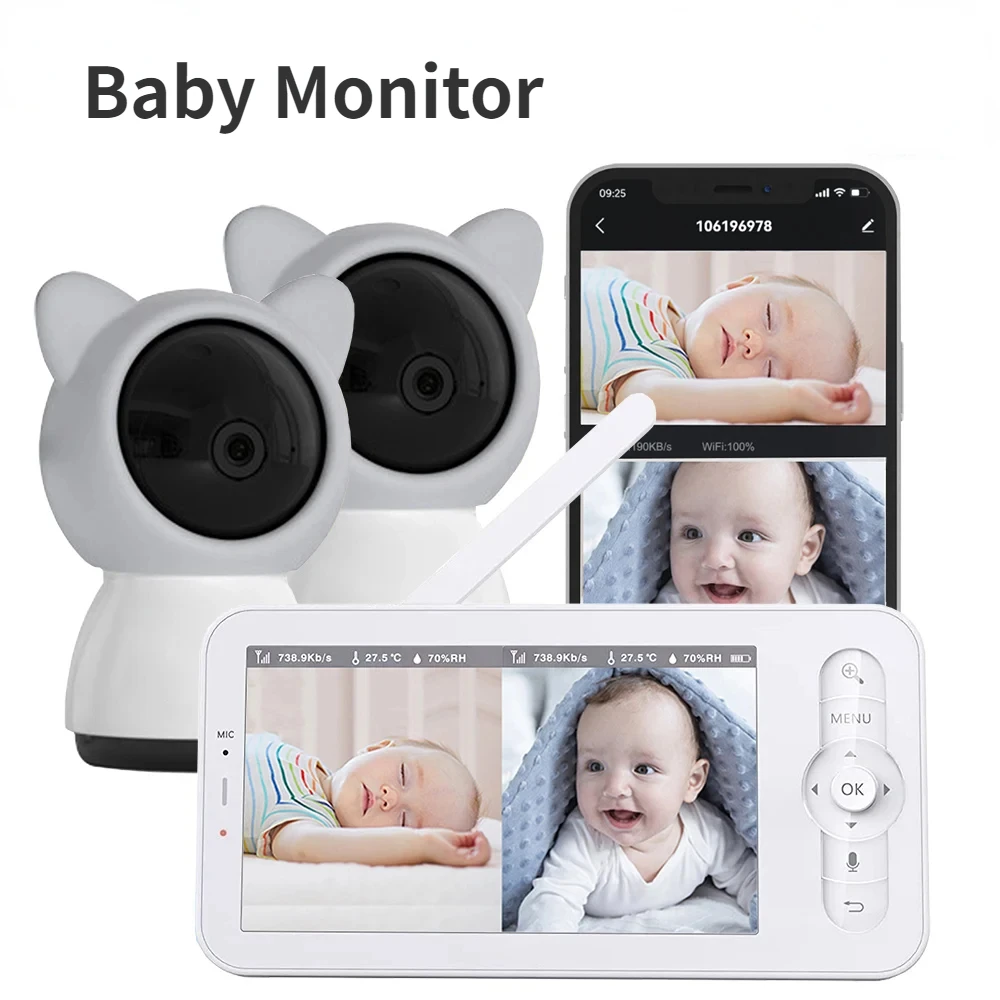 Baby Monitor HD 5 Inch LCD Two - đánh giá và giá Audio Detect Music