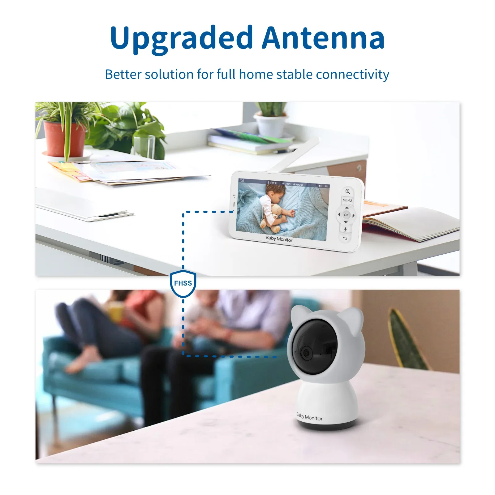 Baby Monitor HD 5 Inch LCD Two - đánh giá và giá Audio Detect Music