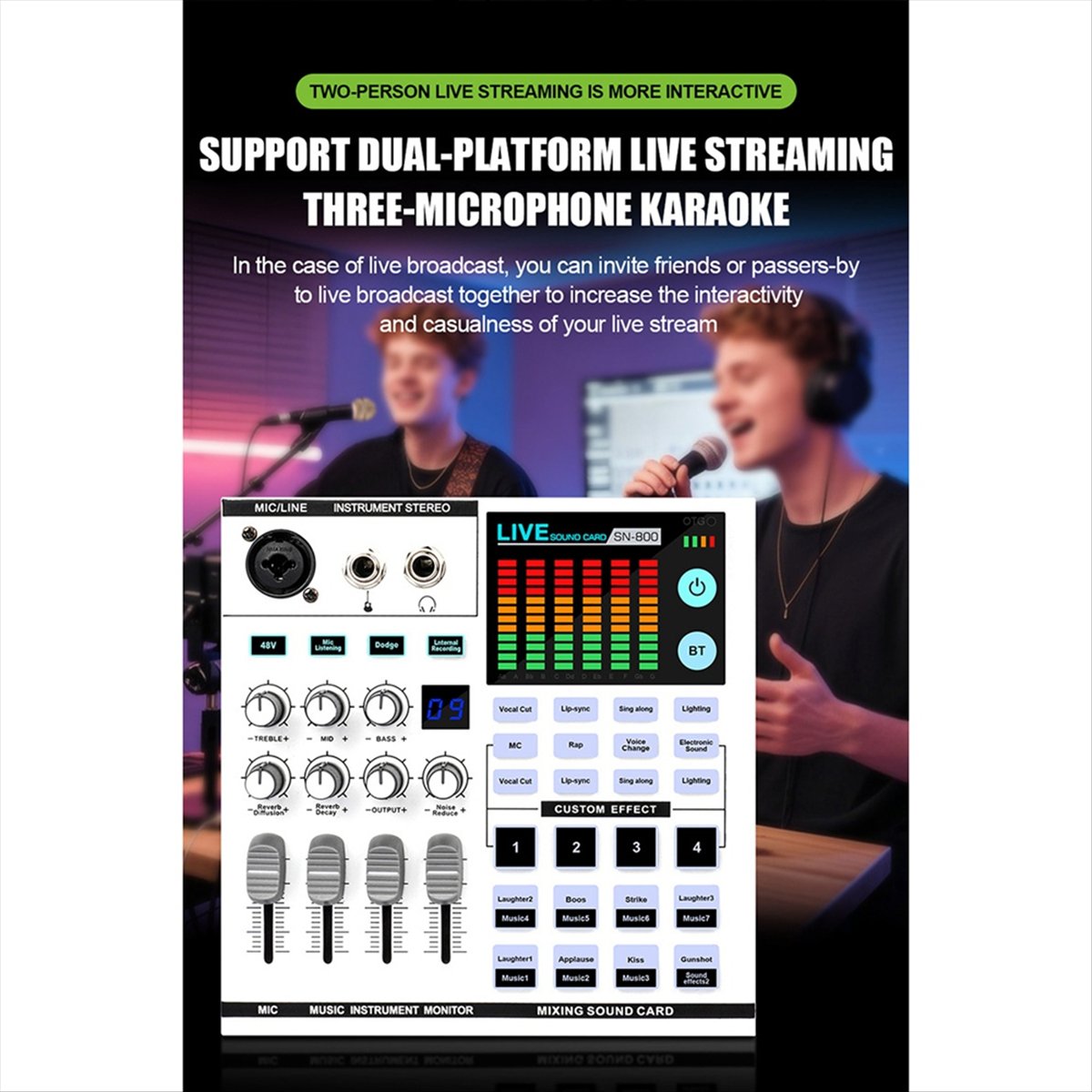 DTC5 SN800 Live Sound Card Voi - đánh giá và giá Audio Music Voice Changer