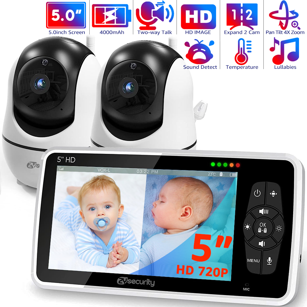 5''Video Baby Monitor with 2 C - đánh giá và giá Audio Detect Music