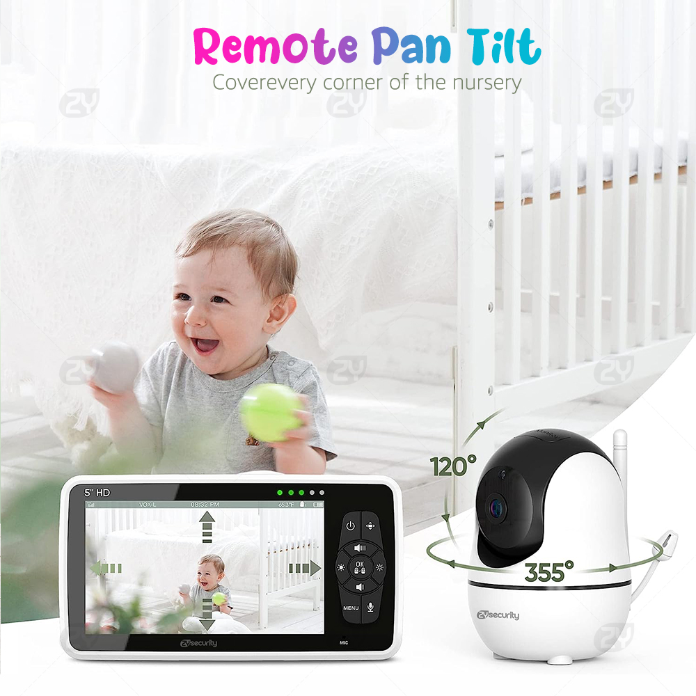 5''Video Baby Monitor with 2 C - đánh giá và giá Audio Detect Music