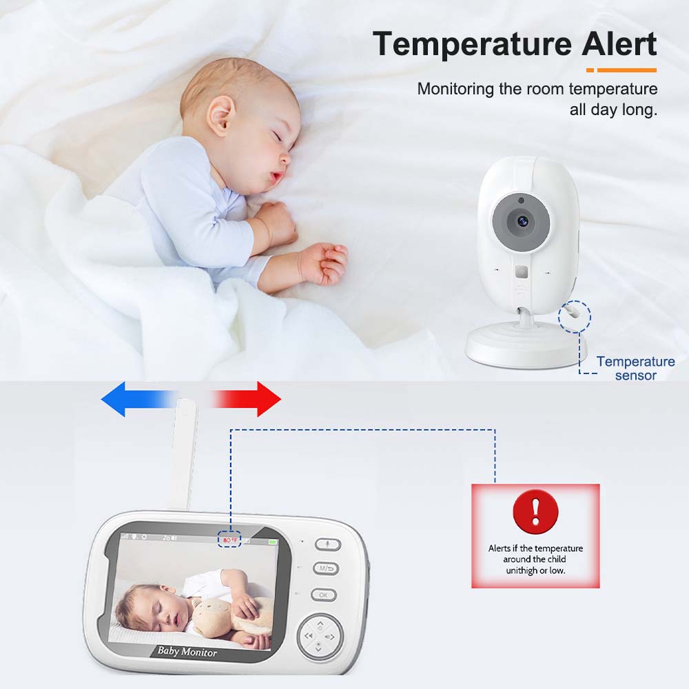 3.5'' Video Baby Monitor 2.4G  - đánh giá và giá Audio Detect Music